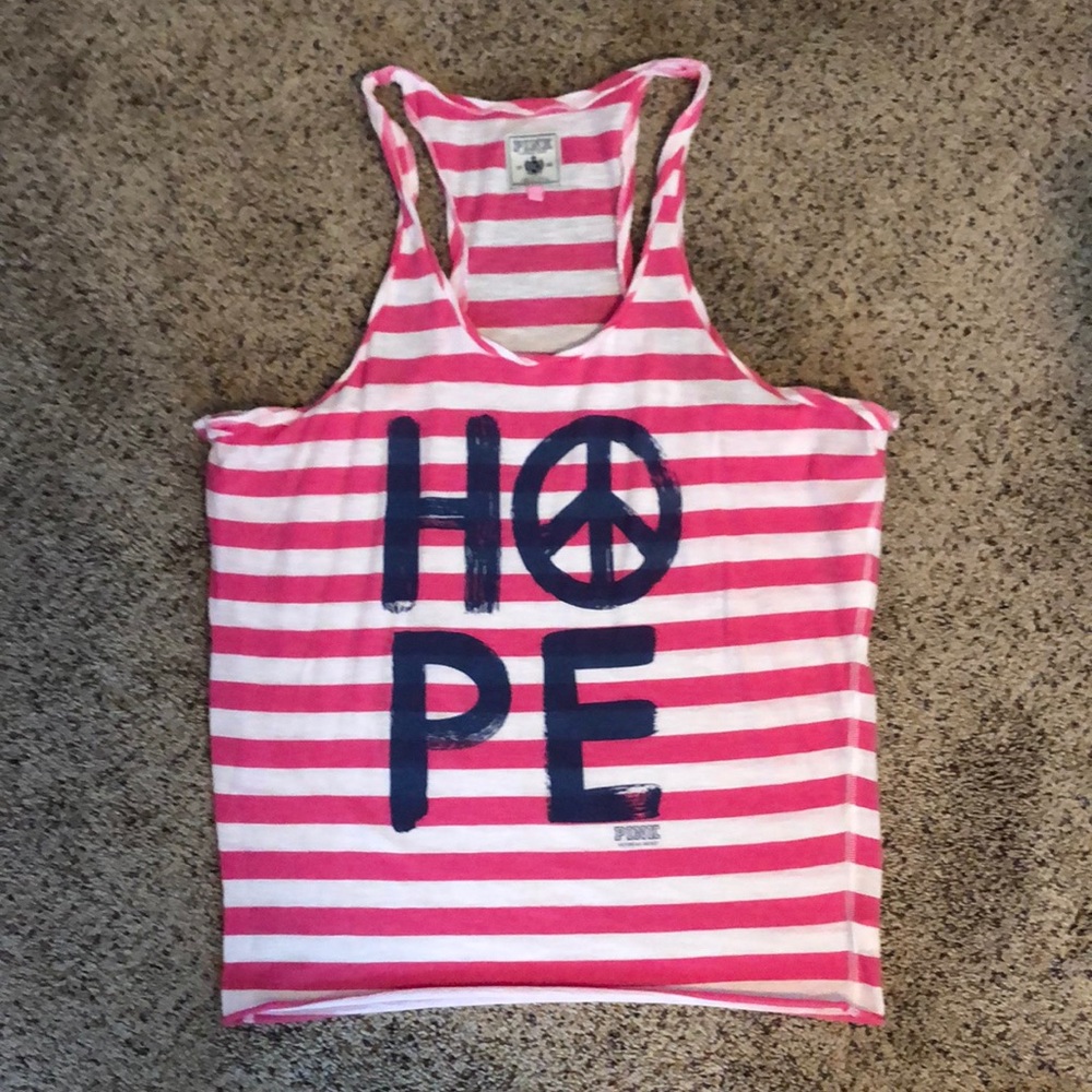 PINK Striped Tank Top